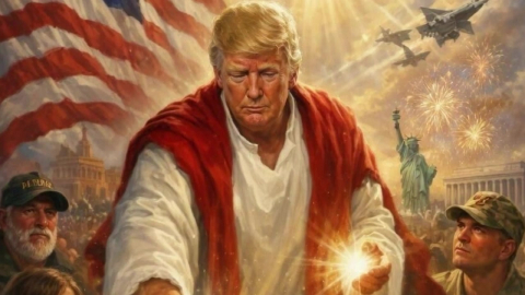 "교황 팬 아냐"…예수 이미지에 얼굴 합성한 트럼프