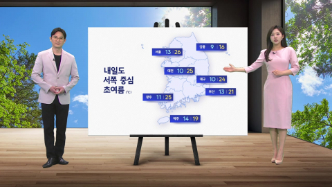 [날씨] 내일도 서쪽 중심 초여름...서울 낮 26도