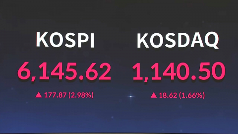 종전 협상 가능성에 코스피 상승…6,100선에서 거래