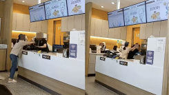 "콜라 리필 왜 안 해줘" 계산대 뒤엎고 직원 폭행 여성 논란