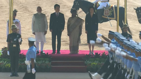 [현장영상+] 이 대통령, 인도 '국빈 방문' 공식 환영식…곧 정상회담