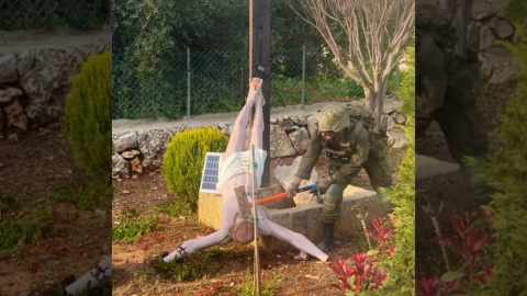 예수상 얼굴 쇠망치로 내리친 이스라엘 군인 \'파문\'…"레바논 남부 확인"