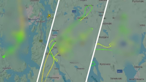 자세히 보니 '망측'…민망한 비행 궤적 남긴 핀란드 공군생도들