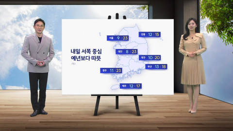 [날씨] 내일 서쪽 중심 기온 크게 올라...서울 낮 기온 23도 