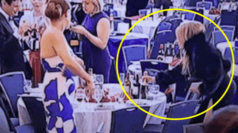 총격으로 아수라장인데…와인 쓸어 담은 의문의 여인