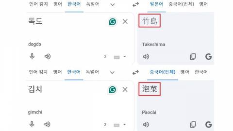 구글 번역 오류 계속…\'독도·김치\'를 \'다케시마·파오차이\'로