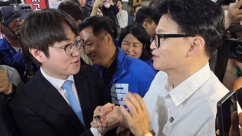 [뉴스나우] 구포시장에서 첫 대면한 하정우·한동훈…국민의힘은 \'견제구\'