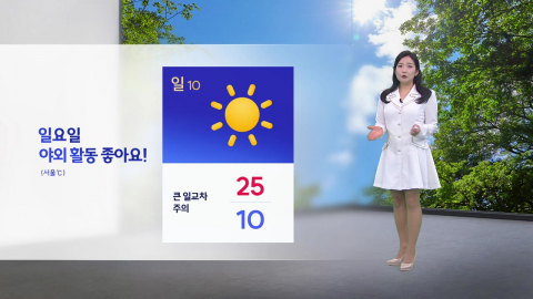 [날씨] 일요일 야외 활동 좋아요!…일교차는 주의