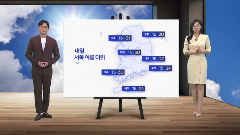 [날씨] 내일 서쪽 여름 더위...전국 대체로 맑음