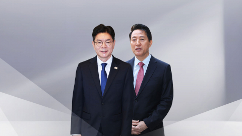 정원오 "2조5천억 지역 화폐"…MB와 청계천 산책한 오세훈