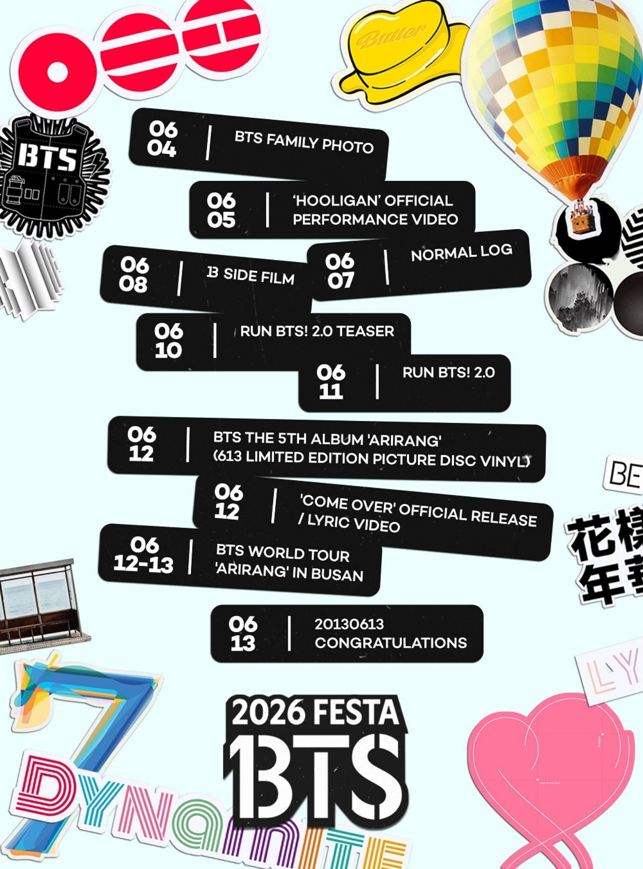 방탄소년단, 6월은 온통 보랏빛…'2026 BTS FESTA' 타임 테이블 공개