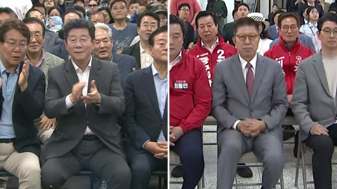 [현장영상+] 부산시장 후보 전재수·박형준 캠프…접전 예상