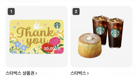 \'탱크데이\' 여파 끝났나…스타벅스, 카톡 선물하기 1위 탈환