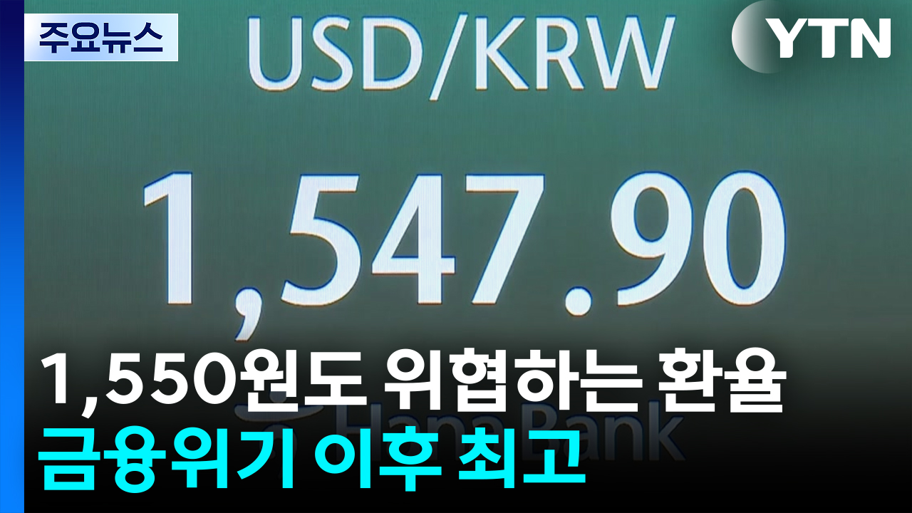 1,550원도 위협하는 환율...금융위기 이후 최고