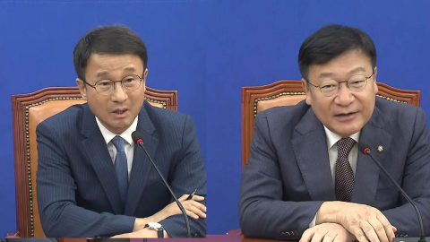 [현장영상+] "원내대표 선거 힘드시죠?"…여야 원내대표, 화기애애 첫 만남