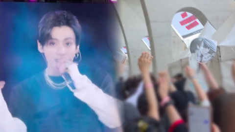 부산 달군 BTS 아리랑 떼창…한 시간 지연에 \'아미\' 불만