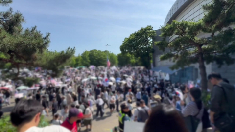주말에도 잠실 개표소 시위…"부정선거" 주장