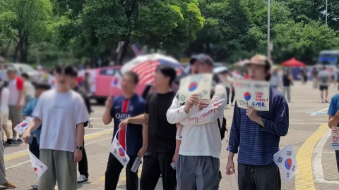 잠실 개표소 집회 열흘째…구조물 설치 실랑이