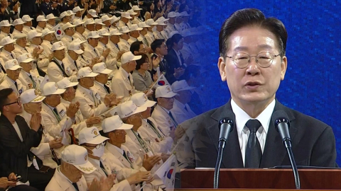 [현장영상+] 이 대통령 "참전용사의 희생은 명예롭고 안정된 삶으로 약속"