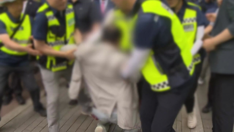 "국조특위 조사 막고 경찰 폭행"…60대 시위자 구속
