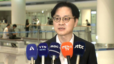 김정관 장관 귀국 "많은 부분 해결했다 생각…계속 합의점 찾을 것" [현장영상+]