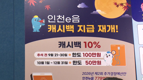 중단된 인천 이음카드 캐시백 부활…21일부터 적용