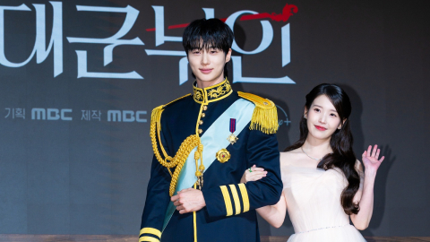 아이유, 활동 중단해도 변우석 챙겼다…'레벨업' 촬영장에 간식차 선물