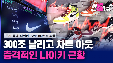 나이키 18년 만에 S&P 100 퇴출... 무엇이 그 영웅을 무너뜨렸나 [한방이슈]