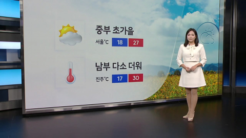 [날씨] 내일 중부 초가을 날씨...남부 다소 더워