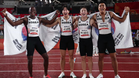 남자 400m 계주 대표팀, 동메달...38초43 '한국 신기록'