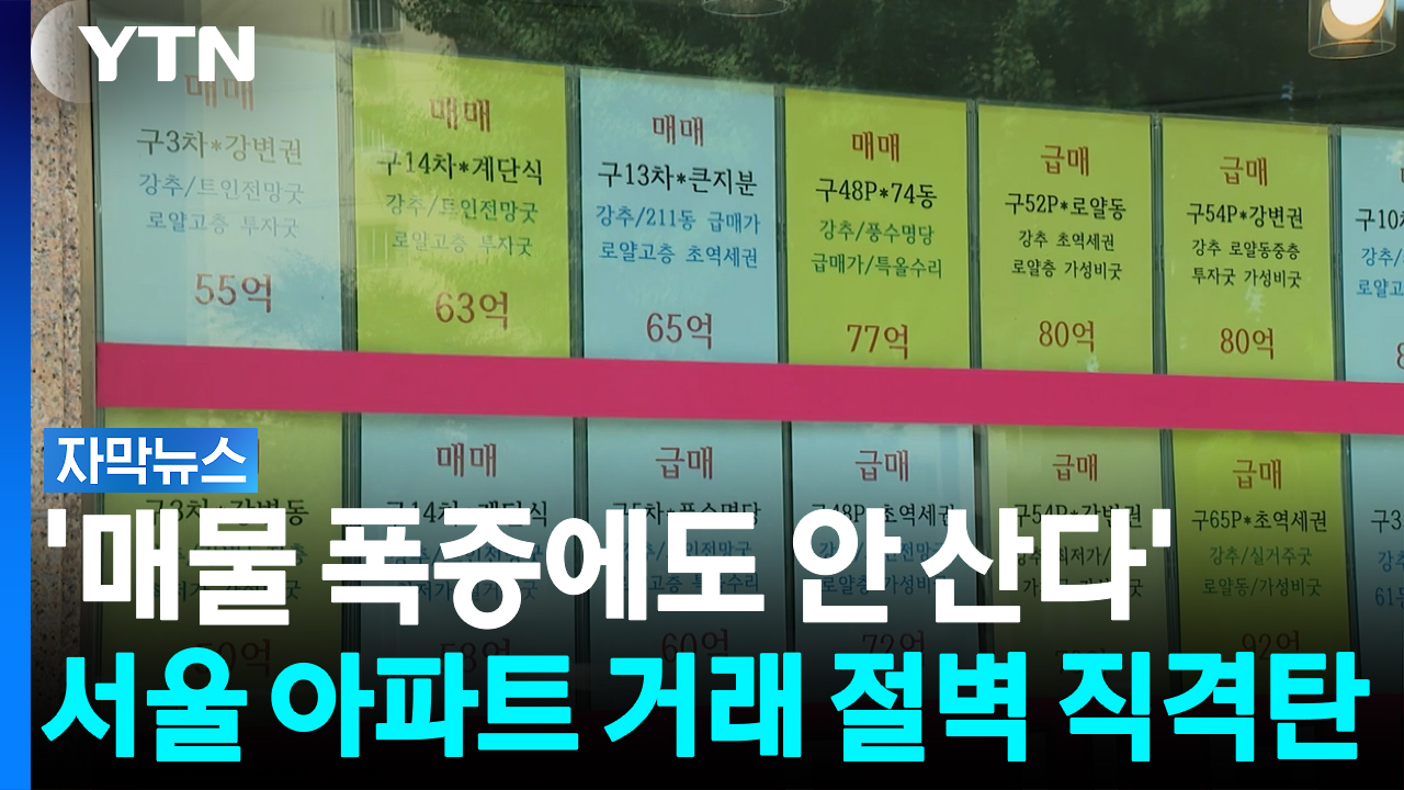 반포 매물 두 달 새 26% 급증... 강남권도 '거래 멈춤' 비상 [자막뉴스]