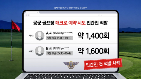  '하루 1,600회' 예약 시도…공군 골프장 불법 매크로 첫 적발