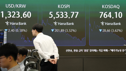 \'반짝 상승\' 하루 만에 끝…코스피 5,500대로 후퇴