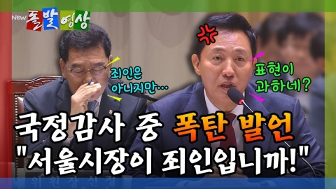 [돌발영상] 국정감사 중 폭탄발언 "서울시장이 죄인입니까!"