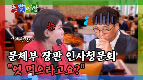 [돌발영상] 문체부 장관 인사청문회 "엿 먹으라고요?" 