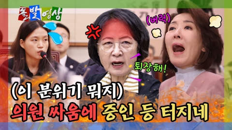 [돌발영상] (이 분위기 뭐지) 의원 싸움에 증인 등 터지네