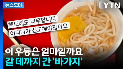 [뉴스모아] "바가지도 정도껏 해야지"…면만 떠다니는 우동 가격이 '황당'