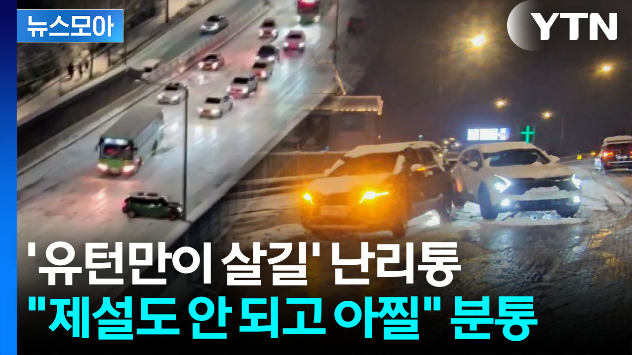 [뉴스모아] "차에서 내려 탈출했다"…6cm 눈에 마비된 도로 '아수라장'