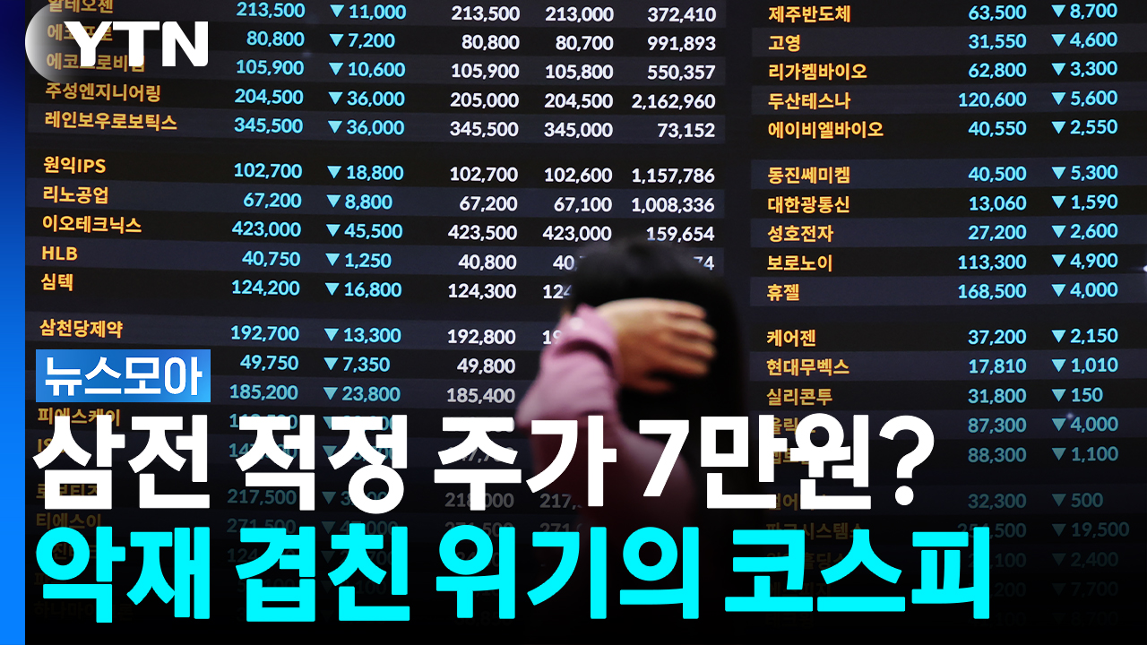 '삼전' 적정 주가 7만원?…악재 겹친 위기의 코스피 [뉴스모아]