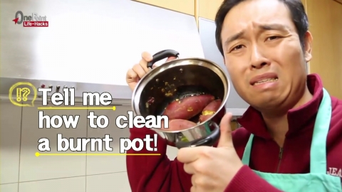 Cleaning burnt pots