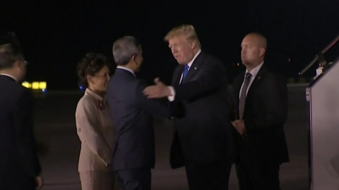 트럼프 미국 대통령, 싱가포르 도착