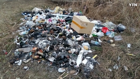 광산구 승천보일원 쓰레기 몸살