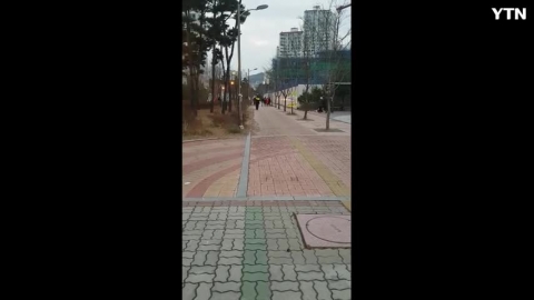 공원 도로에 오토바이 무법천지