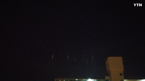 다대포 하늘에 빛기둥