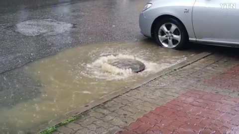 용인시 수지구에 비가 엄청 역류