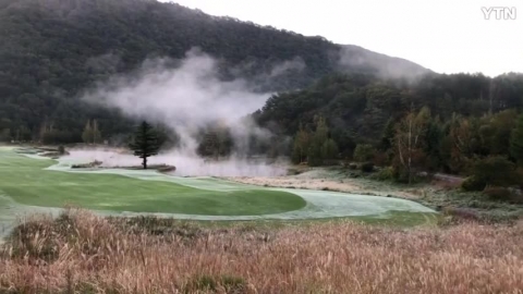 강원도 평창 발왕산 첫서리