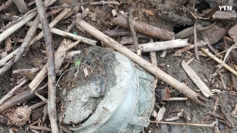 고양시 대덕생태공원 한강 수변 나무찌꺼더미에서 유실 M14대인지뢰 1발 발견