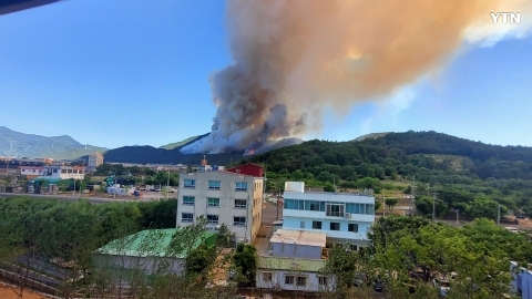 밀양내이동 산불났어요